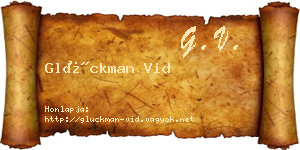 Glückman Vid névjegykártya